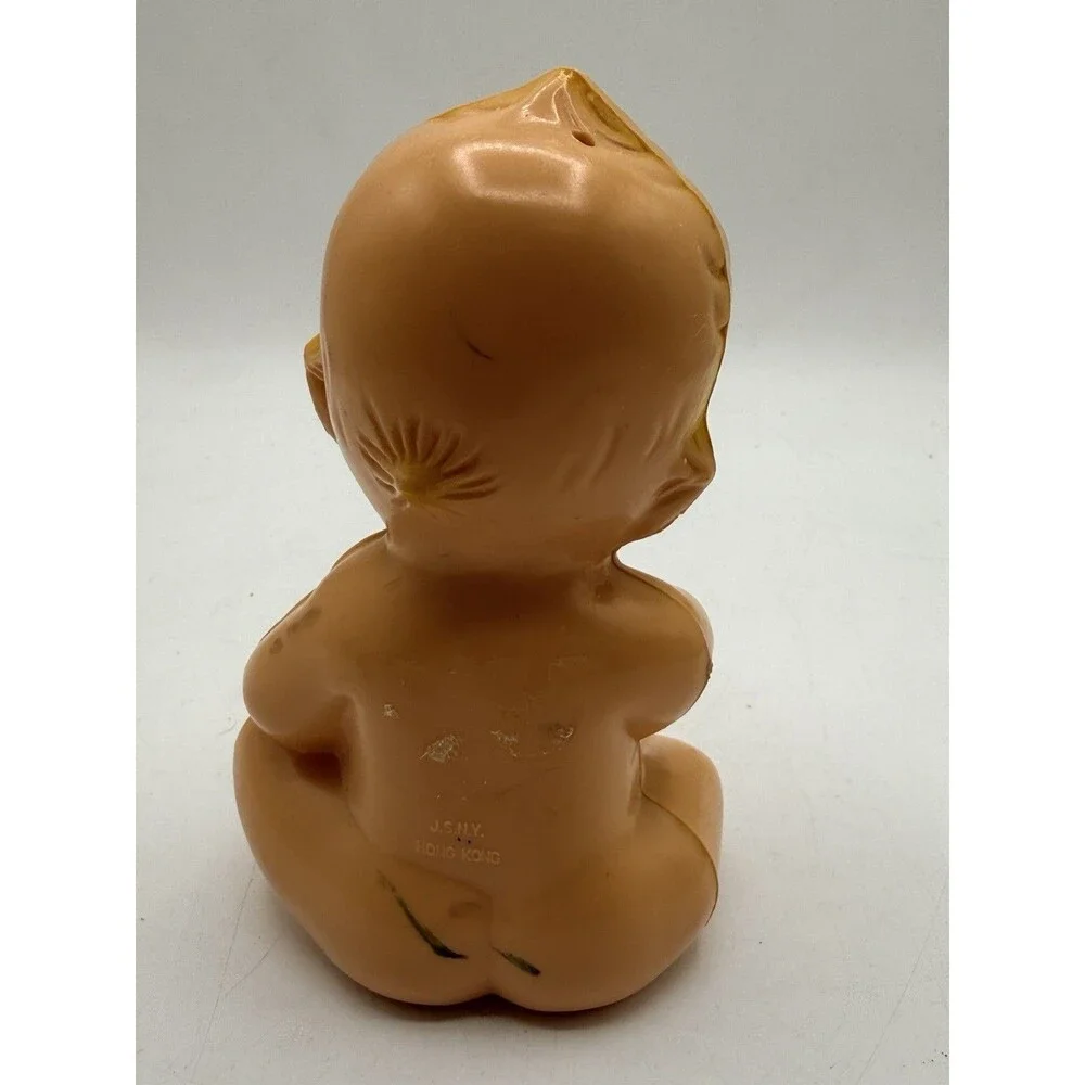 Vintage JSNY Cupie Doll Plastic Baby Powder Dispenser Shaker Hong Kong 5.5”